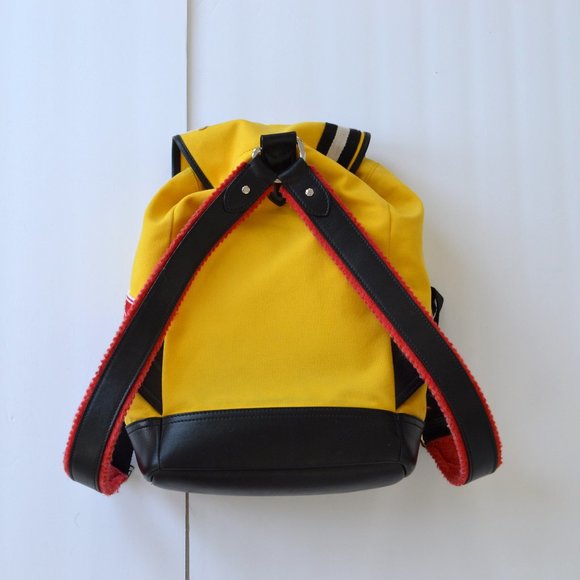 BALLY YELLOW BACKPACK CANVAS AND LEATHER AUTHENTIC AND BEAUTIFUL main image 6